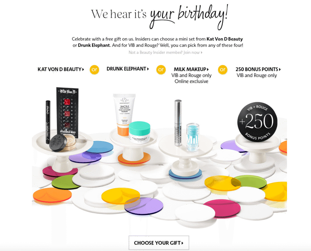 sephora birthday email