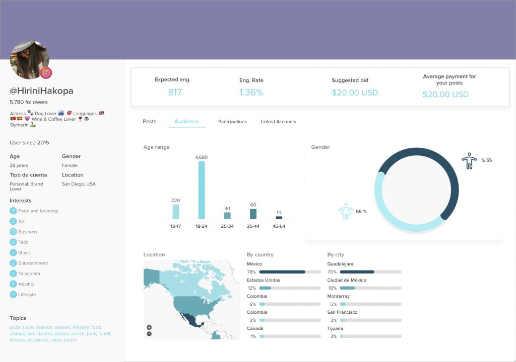 influencer profile analysis