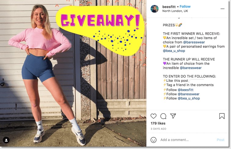 giveaway campaign with influencer